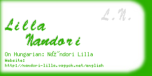 lilla nandori business card